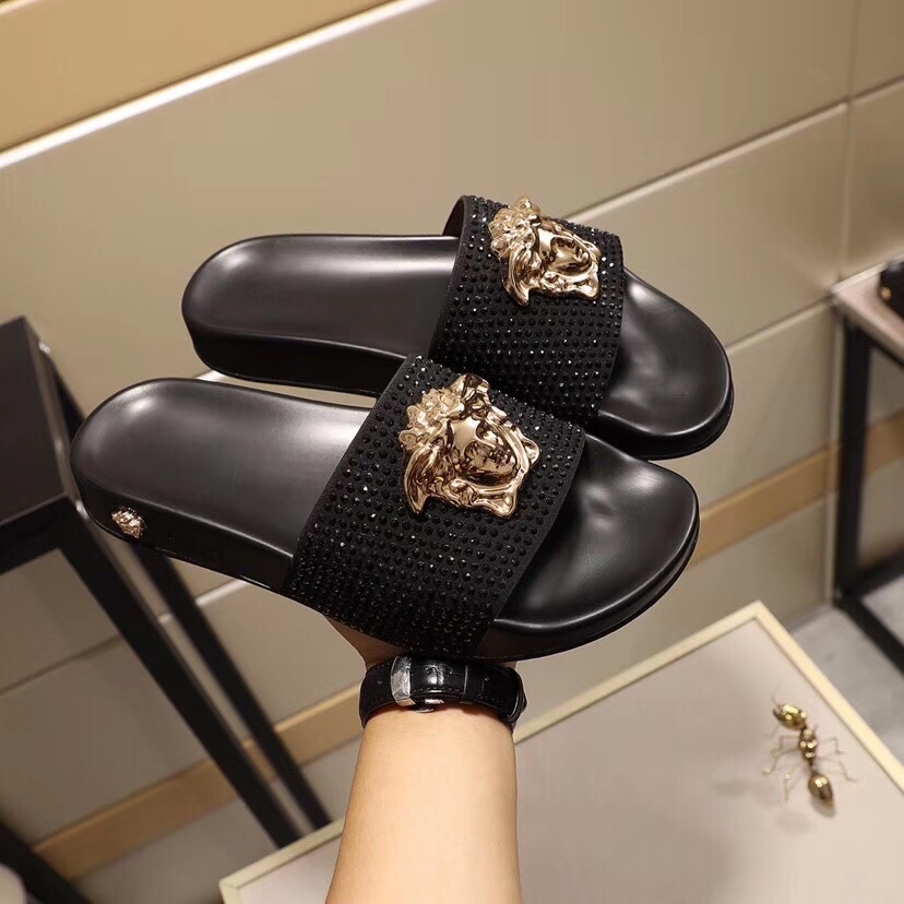 Versace shoes for versace Slippers for men #359218 replica