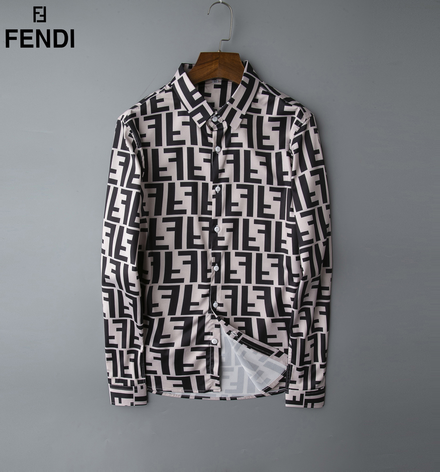 Fendi Shirts for Fendi Long-Sleeved Shirts for men #408843 replica
