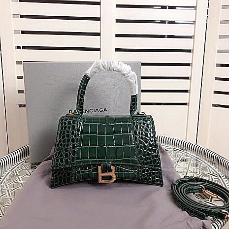 Hourglass Small Top Handle Bag in dark green shiny crocodile embossed calfskin Origin Sample 5935461LRGM3011 replica