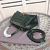 US$315.00 Hourglass Small Top Handle Bag in dark green shiny crocodile embossed calfskin Origin Sample 5935461LRGM3011