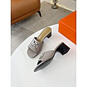 US$52.00 HERMES 5.5cm high heeled Slippers for women #467542