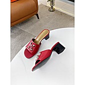 US$52.00 HERMES 5.5cm high heeled Slippers for women #467544