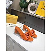 US$60.00 FENDI 7.5cm high heeled Slippers for women #467553