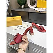 US$60.00 FENDI 7.5cm high heeled Slippers for women #467554