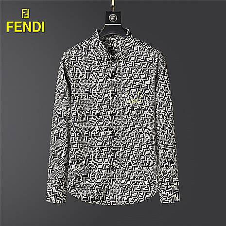 Fendi Shirts for Fendi Long-Sleeved Shirts for men #473442 replica