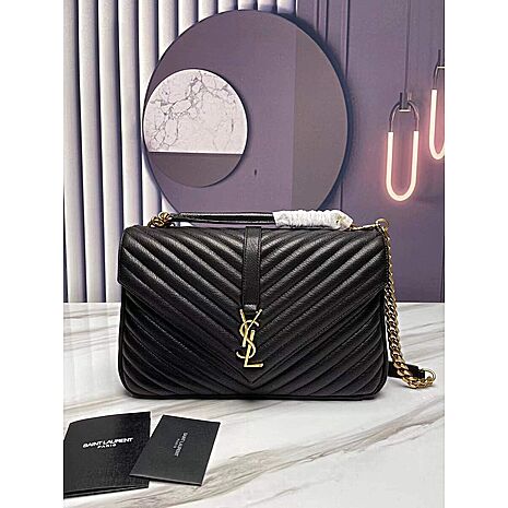YSL COLLEGE LARGE IN QUILTED LEATHER Black Original Samples 600278BRM071000