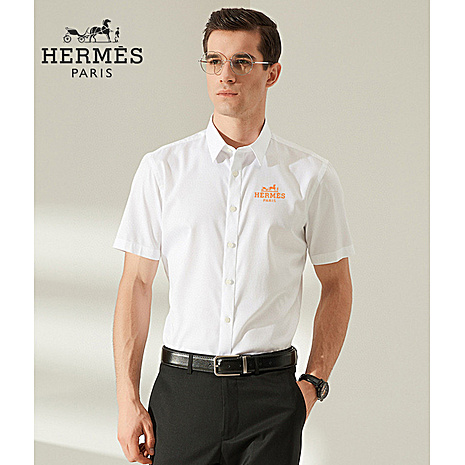 HERMES shirts for HERMES short sleeved shirts for men #521292 replica