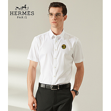 HERMES shirts for HERMES short sleeved shirts for men #521295 replica