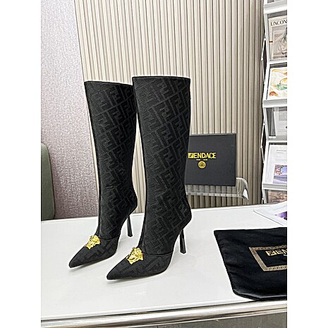 US$130.00 Fendi & versace 9.5cm High-heeled Boots for women #539472