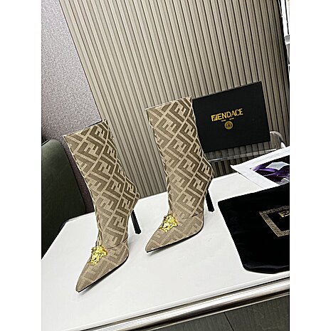 US$118.00 Fendi & versace 9.5cm High-heeled Boots for women #539475