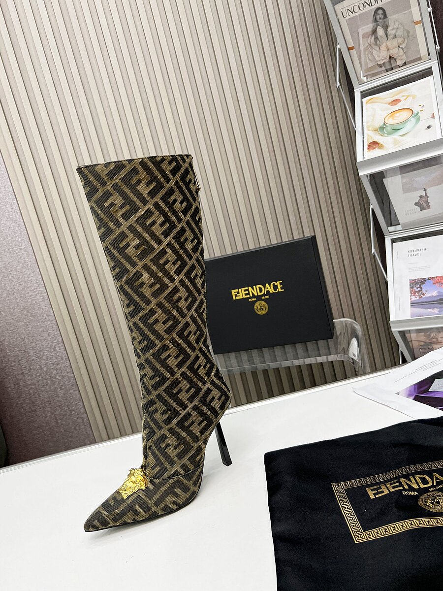 Fendi & versace 9.5cm High-heeled Boots for women #539470 replica