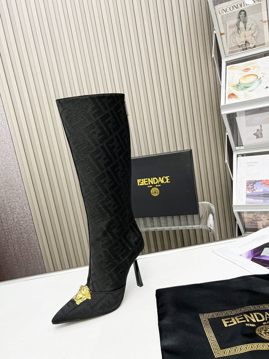 Fendi & versace 9.5cm High-heeled Boots for women #539472 replica