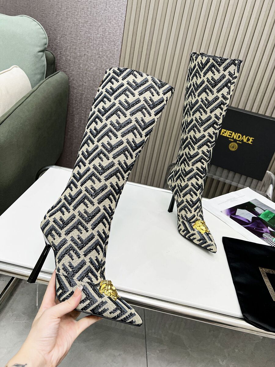 Fendi & versace 9.5cm High-heeled Boots for women #539473 replica