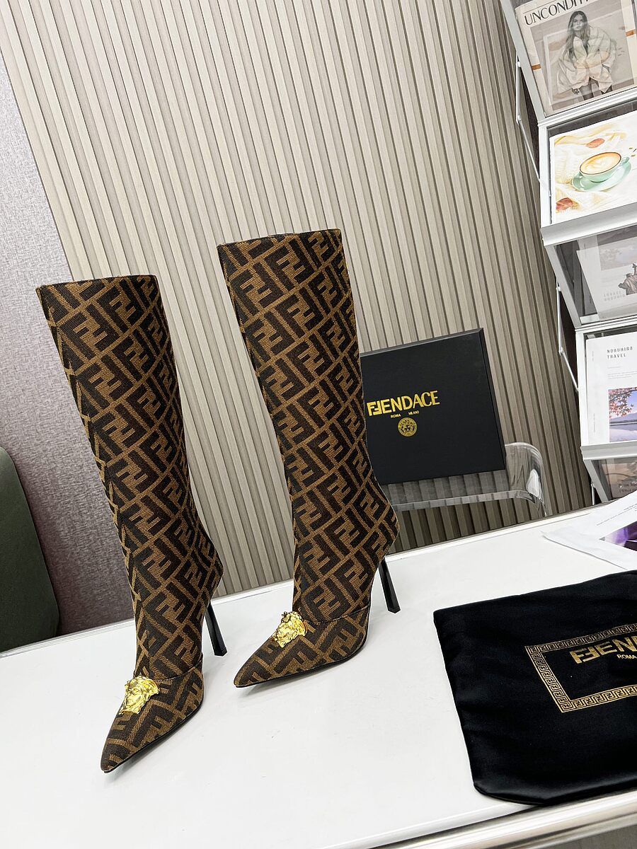Fendi & versace 9.5cm High-heeled Boots for women #539474 replica