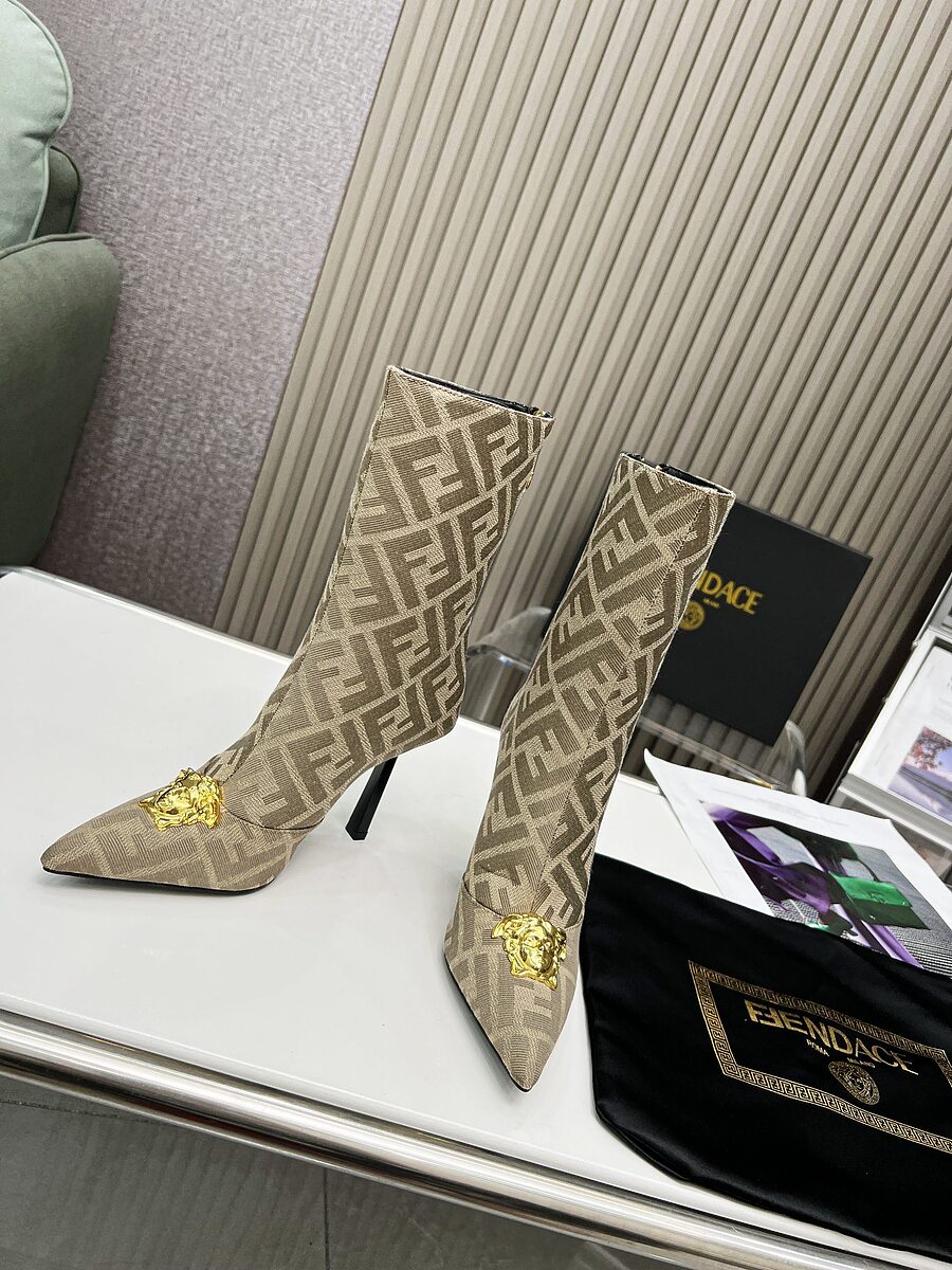Fendi & versace 9.5cm High-heeled Boots for women #539475 replica