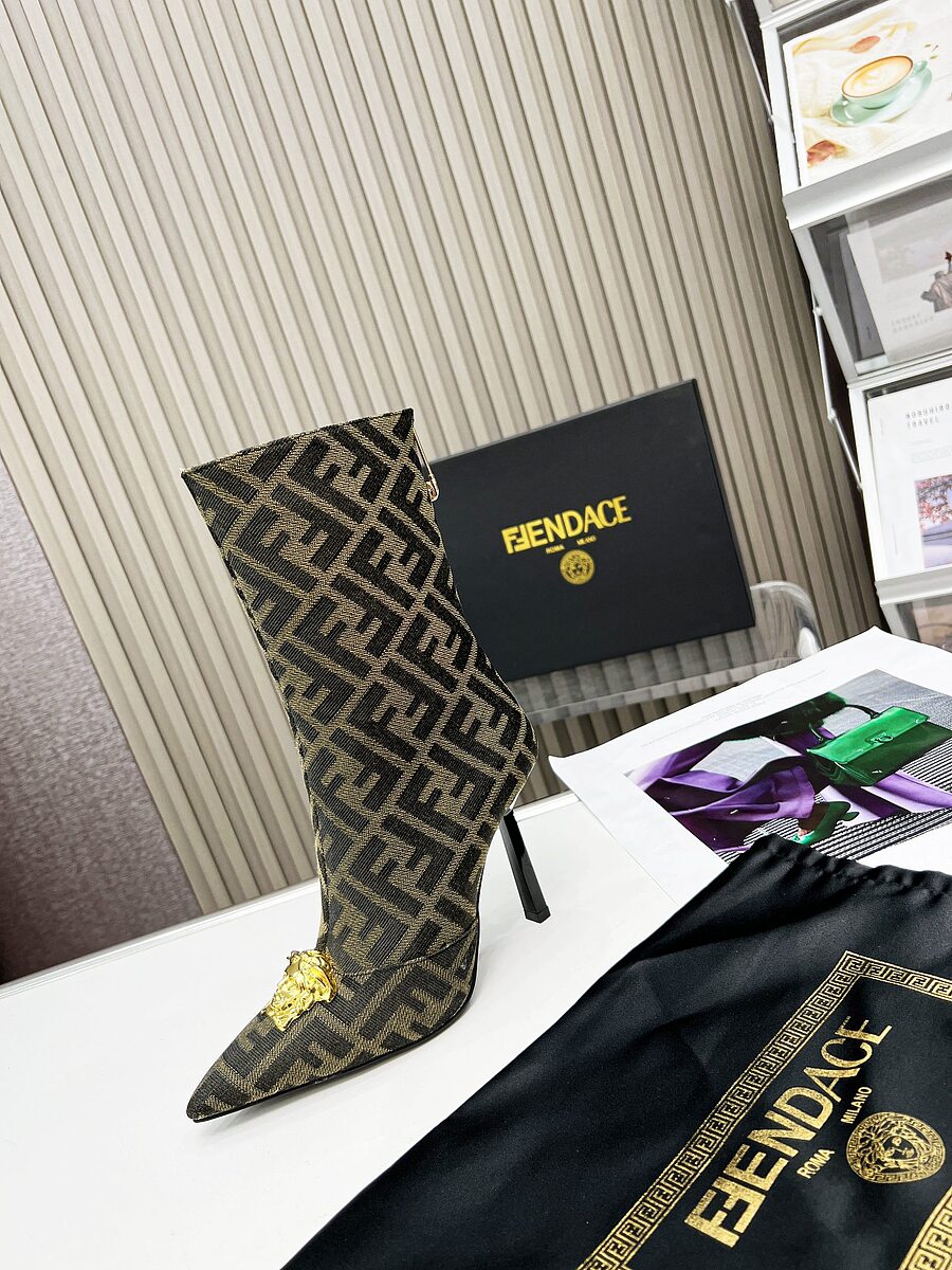 Fendi & versace 9.5cm High-heeled Boots for women #539476 replica
