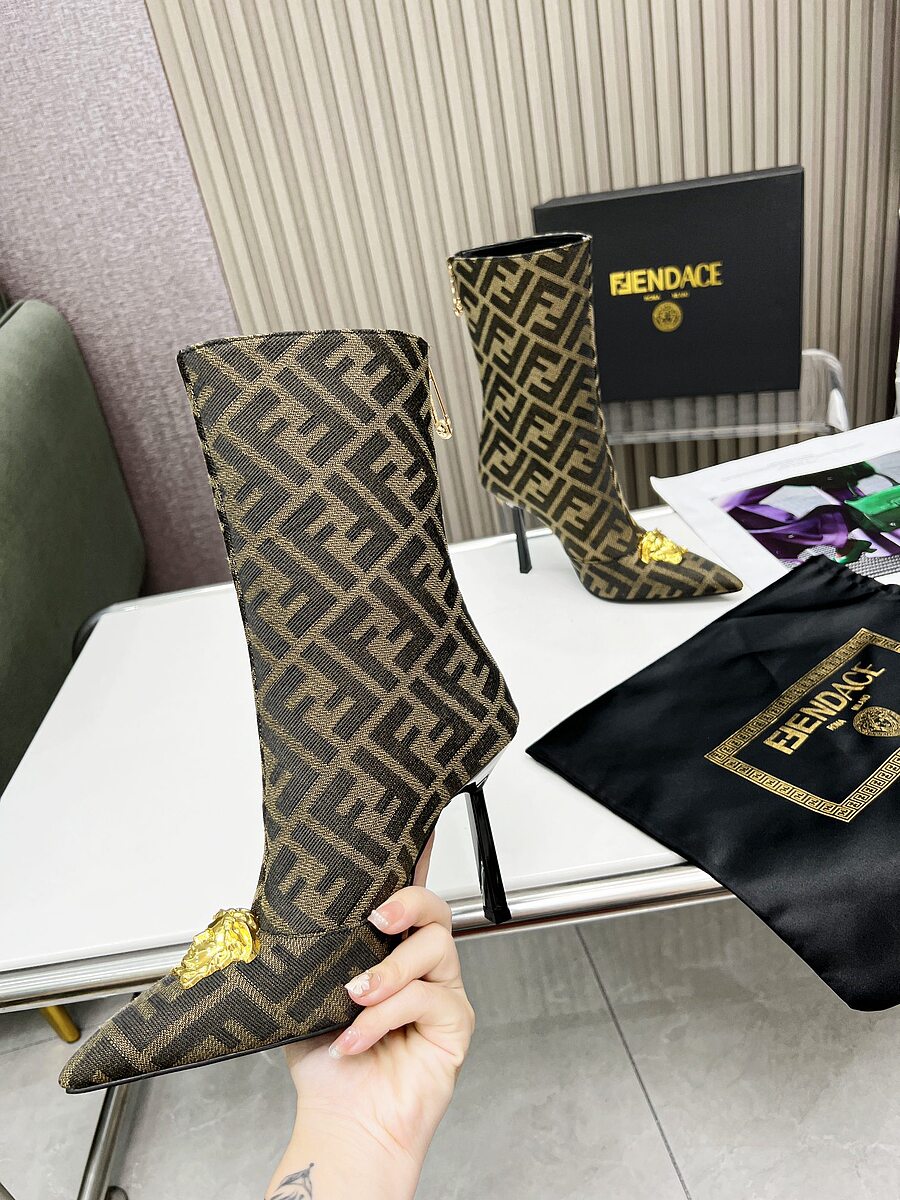 Fendi & versace 9.5cm High-heeled Boots for women #539476 replica