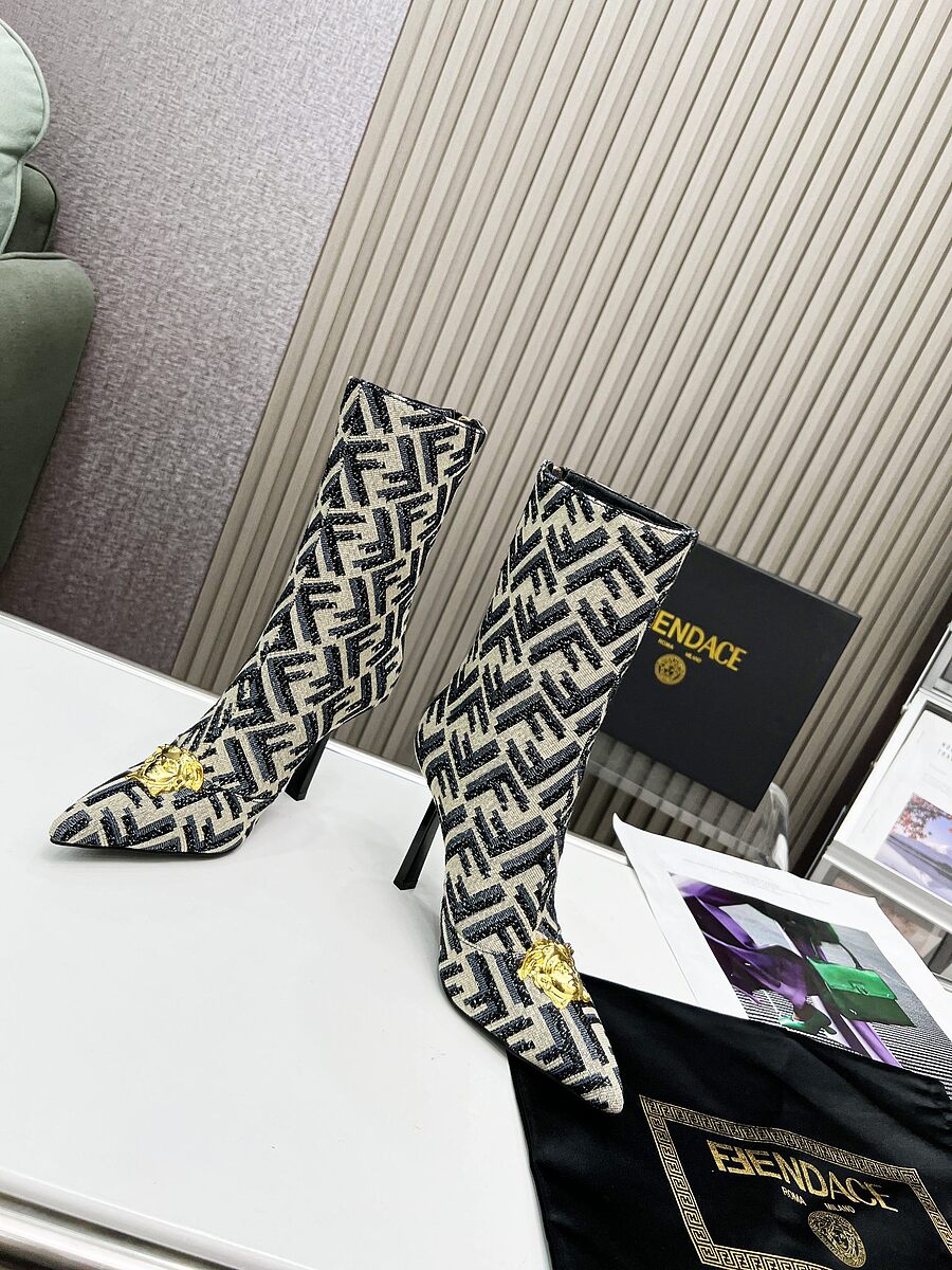 Fendi & versace 9.5cm High-heeled Boots for women #539477 replica