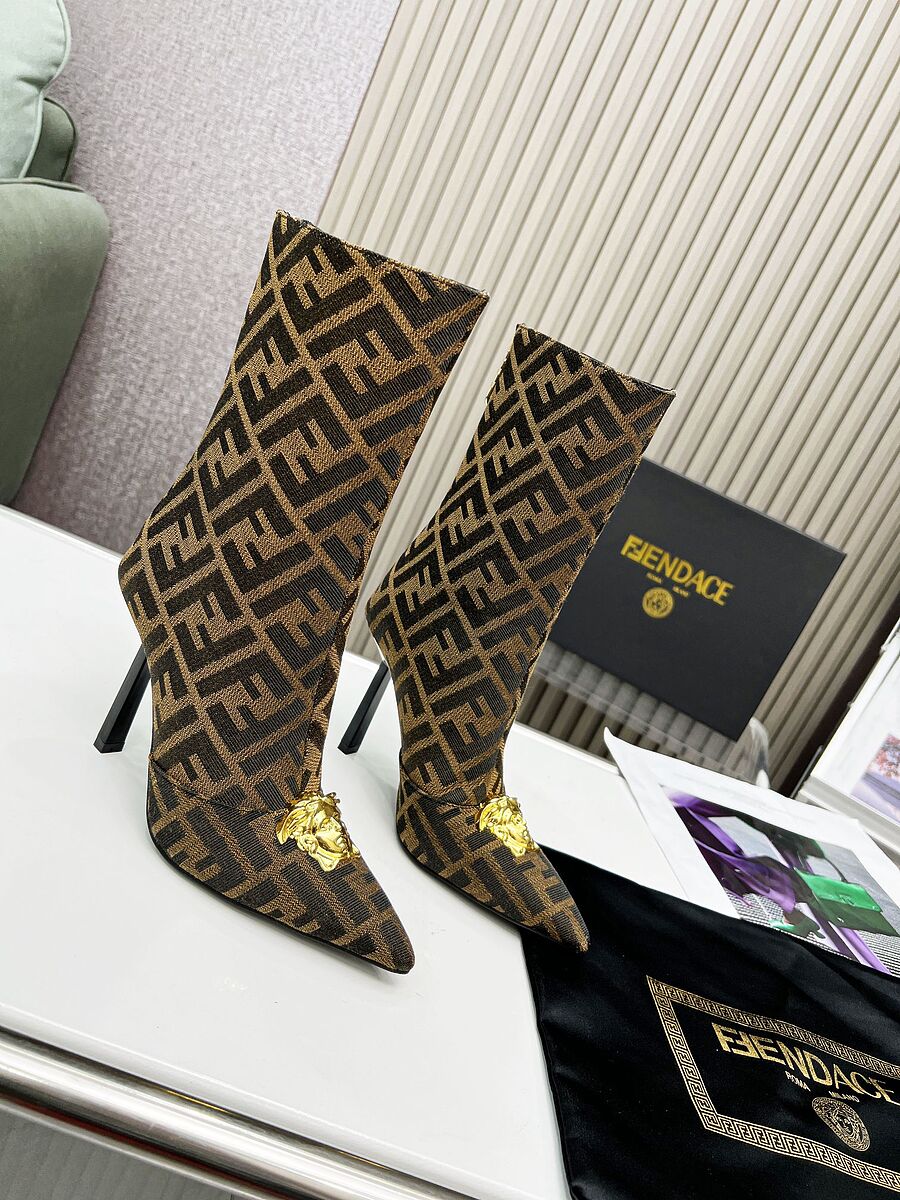 Fendi & versace 9.5cm High-heeled Boots for women #539478 replica