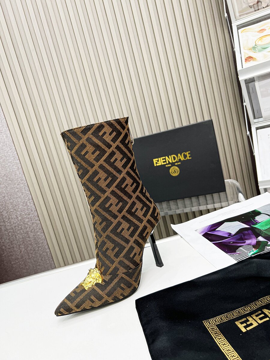 Fendi & versace 9.5cm High-heeled Boots for women #539478 replica