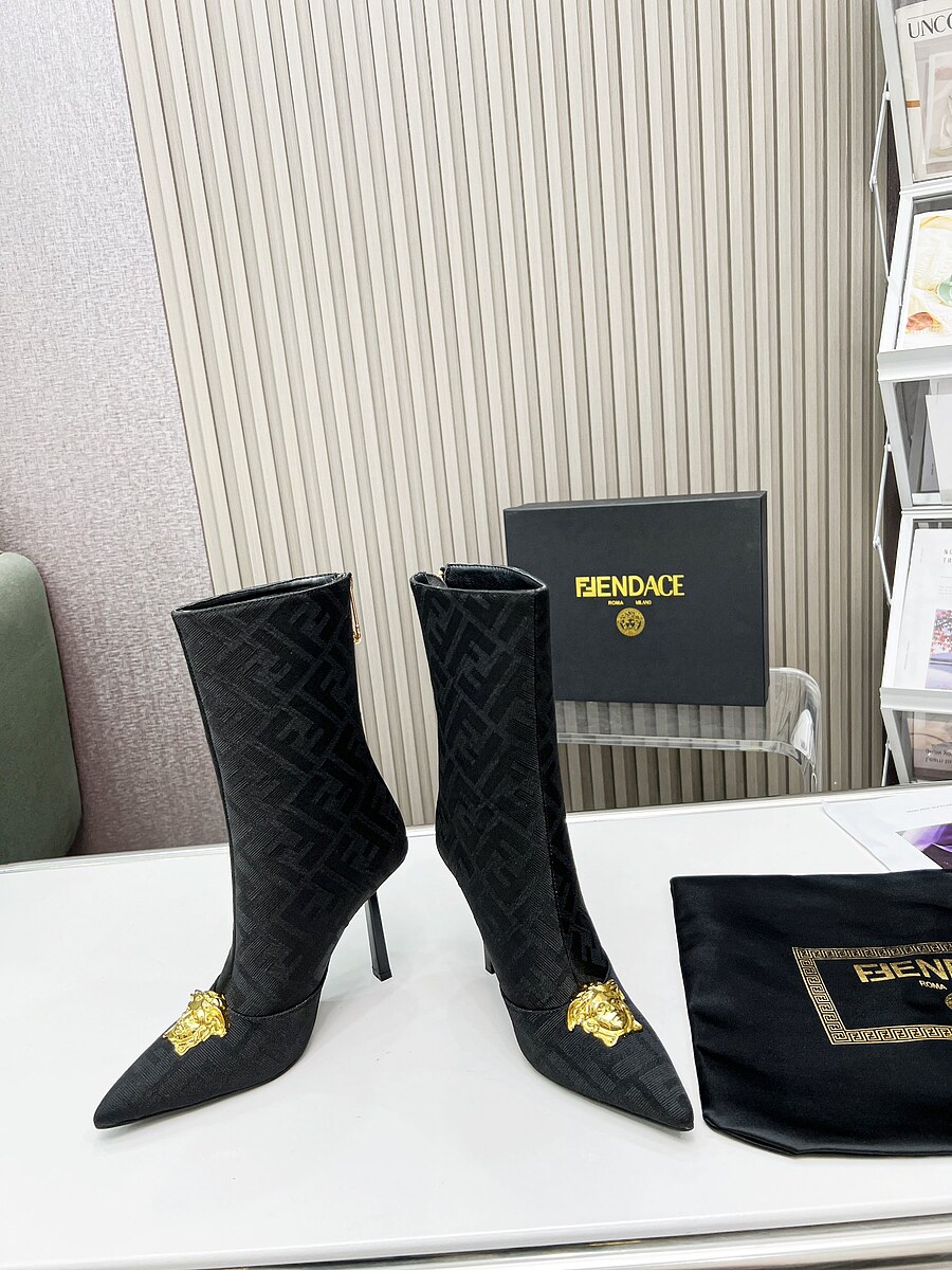 Fendi & versace 9.5cm High-heeled Boots for women #539479 replica