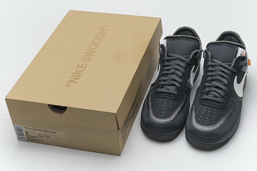 OFF White X Nike Air Force 1 Low Black for women #539634 replica