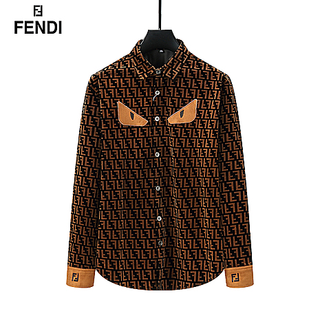 Fendi Shirts for Fendi Long-Sleeved Shirts for men #598684 replica