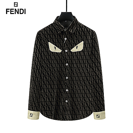 Fendi Shirts for Fendi Long-Sleeved Shirts for men #598685 replica