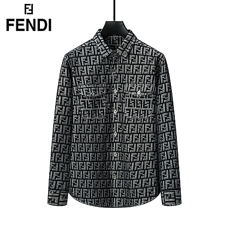 Fendi Shirts for Fendi Long-Sleeved Shirts for men #598687 replica