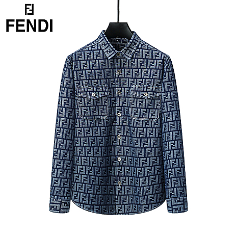 Fendi Shirts for Fendi Long-Sleeved Shirts for men #598688 replica