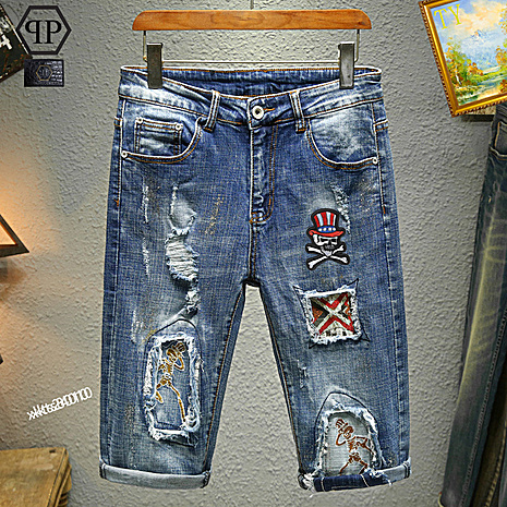 PHILIPP PLEIN Jeans for PHILIPP PLEIN Short Jeans for men #621201 replica