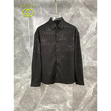 Gucci shirts for Gucci long-sleeved shirts for men #631706 replica