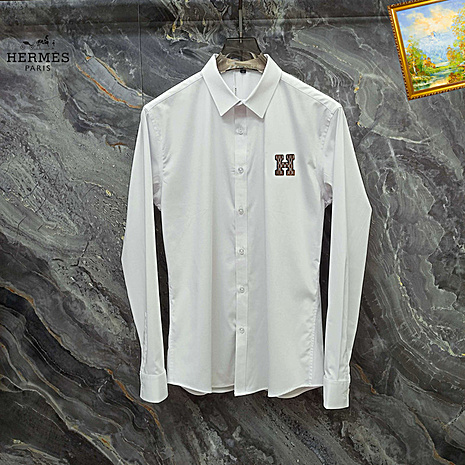HERMES shirts for HERMES long sleeved shirts for men #770632 replica