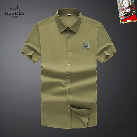 HERMES shirts for HERMES short sleeved shirts for men #786429 replica