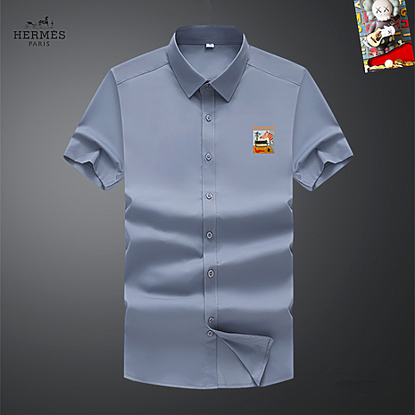 HERMES shirts for HERMES short sleeved shirts for men #786437 replica