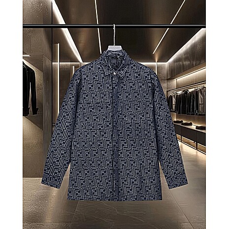 Fendi Shirts for Fendi Long-Sleeved Shirts for men #789875 replica