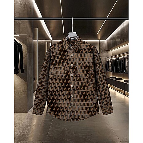 Fendi Shirts for Fendi Long-Sleeved Shirts for men #789876 replica