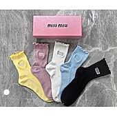 US$20.00 MIUMIU Socks 5pcs sets #794757