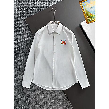 HERMES shirts for HERMES long sleeved shirts for men #813656 replica