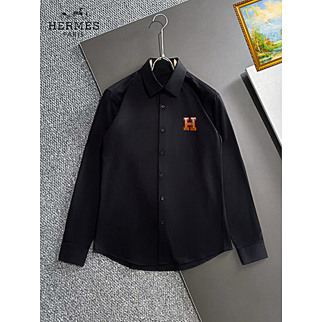 HERMES shirts for HERMES long sleeved shirts for men #813657 replica