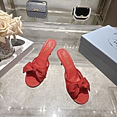 US$99.00 Prada 7.5cm High-heeled slippers for women #812401
