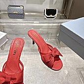 US$99.00 Prada 7.5cm High-heeled slippers for women #812401