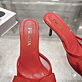 US$99.00 Prada 7.5cm High-heeled slippers for women #812401