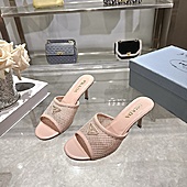 US$99.00 Prada 7.5cm High-heeled slippers for women #812402