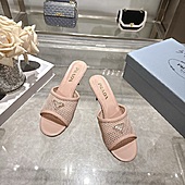 US$99.00 Prada 7.5cm High-heeled slippers for women #812402