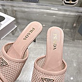 US$99.00 Prada 7.5cm High-heeled slippers for women #812402