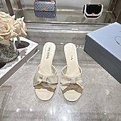 US$99.00 Prada 7.5cm High-heeled slippers for women #812403