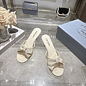 US$99.00 Prada 7.5cm High-heeled slippers for women #812403