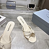 US$99.00 Prada 7.5cm High-heeled slippers for women #812403