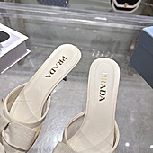 US$99.00 Prada 7.5cm High-heeled slippers for women #812403